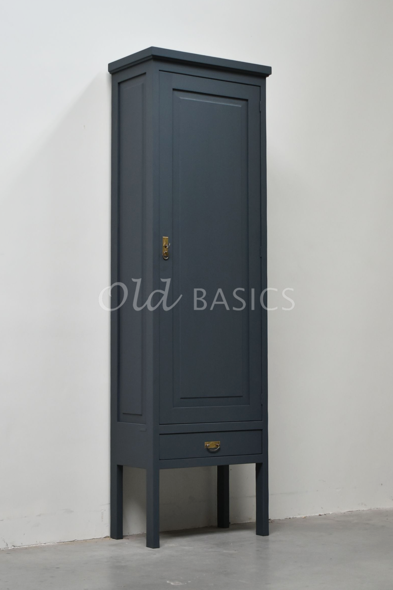 Smalle Kast Vertou, 1 deuren, RAL7016, grijs, materiaal hout